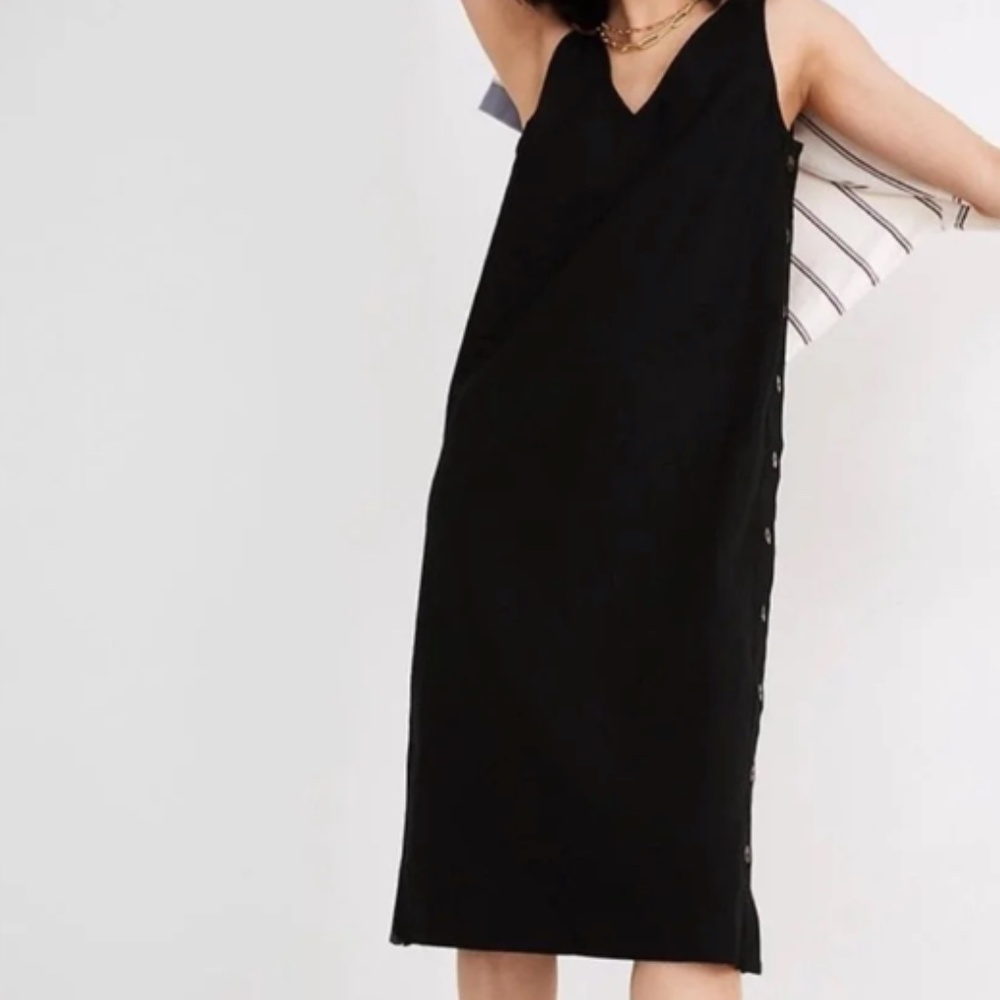 Madewell Linen-Cotton Side-Button Midi Dress - Size XS - Item NA269 - NW…